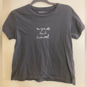 Abercrombie & Fitch New York Paris London Top Embroidered- S